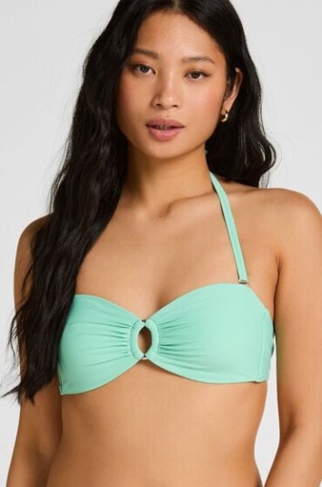 Hunkemöller Luksuriøs Bandeau Bikini Topp med Ring Grønn Hunkemöller Luksuriøs Bandeau Bikini Topp med Ring Grønn