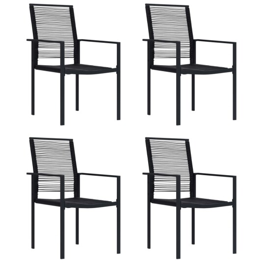 vidaXL Hagestoler 4 stk PVC rotting svart vidaXL Hagestoler 4 stk PVC rotting svart