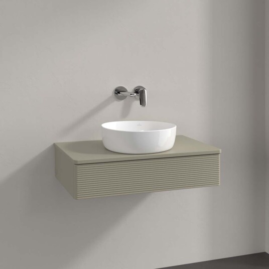 Villeroy & Boch Antao Servantskap med 1 skuff 80x50x19 cm m/lys Steingrå Matt Villeroy & Boch Antao Servantskap med 1 skuff 80x50x19 cm m/lys Steingrå Matt