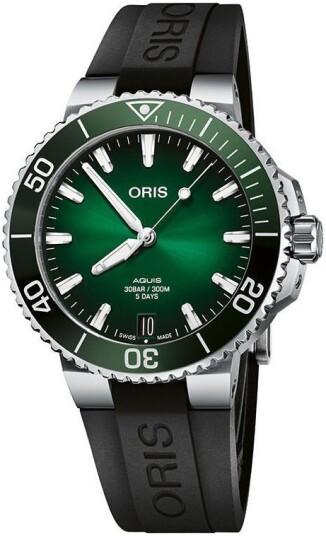 Oris Herreklokke 01 400 7769 4157 07 4 22 74FC Aquis Grønn/Gummi