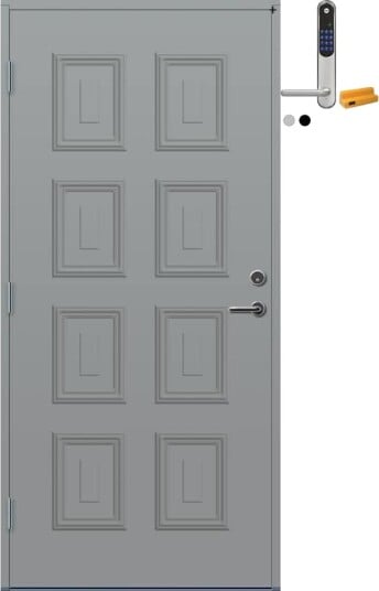 Ytterdør Bygg1 Fevik med Yale Doorman Classic Home