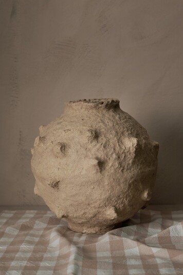 Ellos Home Vase Sindre Pappmasje høyde 30 cm Beige