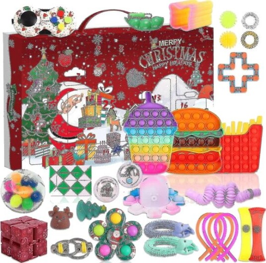 Julekalender Gave Fidget Toys 24 Dagers Pakke Sett Anti Stress Kit Stressavlastning Fidget Toy Blind Box Barn
