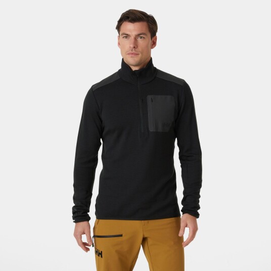 Helly Hansen Lifa® Merino Ull Mellomlag Med 1/2 Glidelås Herre Svart L