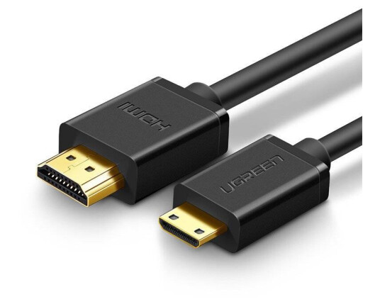 Ugreen Mini HDMI til HDMI-kabel 1,5m 3D 10,8 Gbit/s Svart