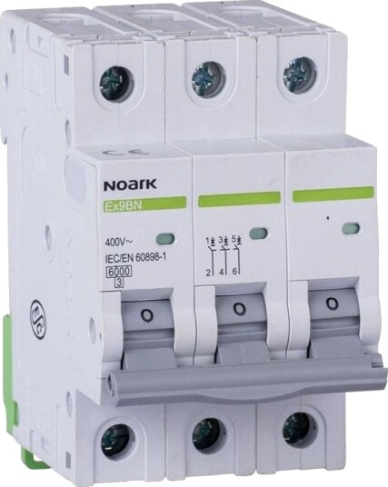 Noark Automatsikring 6 Ka B-Karakteristikk 10 A 3-Polet Noark Automatsikring 6 Ka B-Karakteristikk 10 A 3-Polet