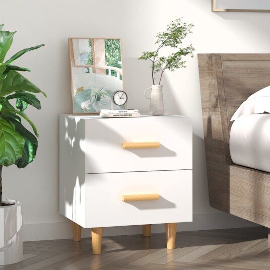 vidaXL Nattbord hvit 40x35x47,5 cm vidaXL Nattbord hvit 40x35x47,5 cm