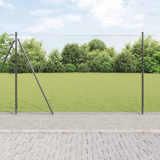  Gjerde med innlegg. Grå 1.4 x 50 m PVC belagt stål