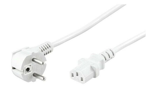 Pro Power C13 Vinklet Strømkabel 2m Hvit