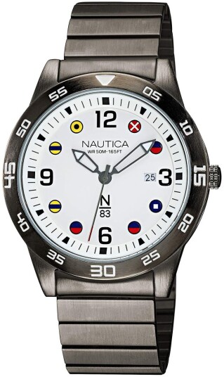 Nautica Herreklokke NAPPAS103 N83 Hvit/Stål Ø42 mm