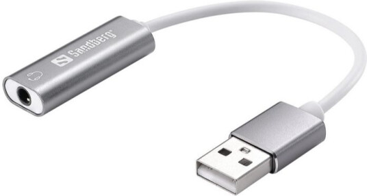 Sandberg Headset USB converter Sølv/Hvit Sandberg Headset USB converter Sølv/Hvit