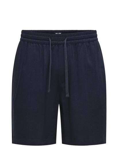 ONLY & SONS Onstel Visc Lin Shorts 0075 Cs - Navy - XXL