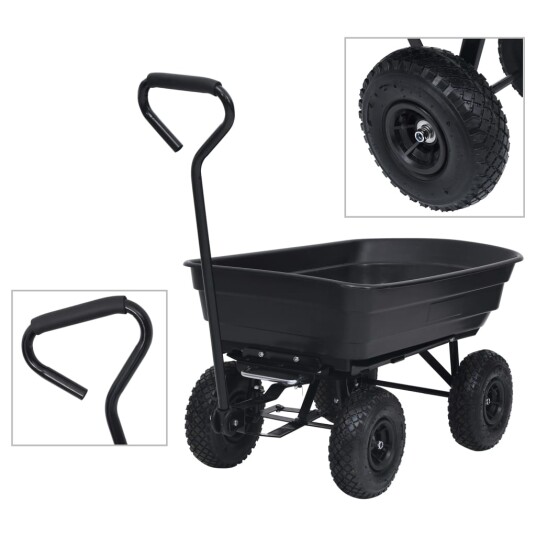 Hagetralle 300 kg 75L svart Hagetralle 300 kg 75L svart