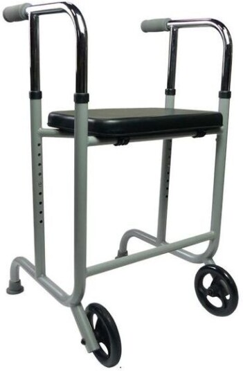 Identites Gåstativ Med Hjul Og Sete For Kraftige Personer