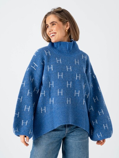 Hést Fam Sweater Short Blå Hést Fam Sweater Short Blå