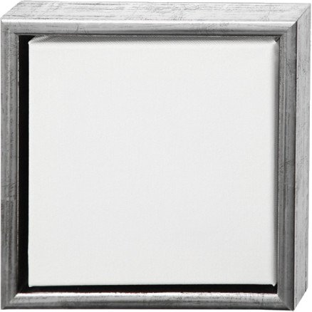 Malerlerret med Treramme 20 x 20 cm Antikk Sølv Hvit
