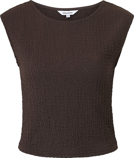 Bubbleroom - Topp Structure Cap Sleeve - Brun Bubbleroom - Topp Structure Cap Sleeve - Brun