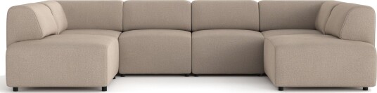 Torvasen 6 seters sofa med dobbeldivan i stoff Greige