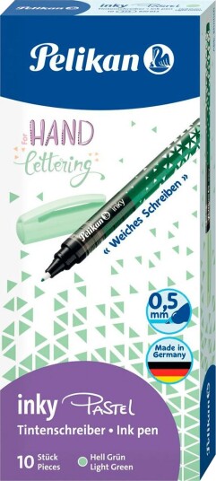 Pelikan Inky Pastell Fiberpenn 0,5mm 10stk Grønn