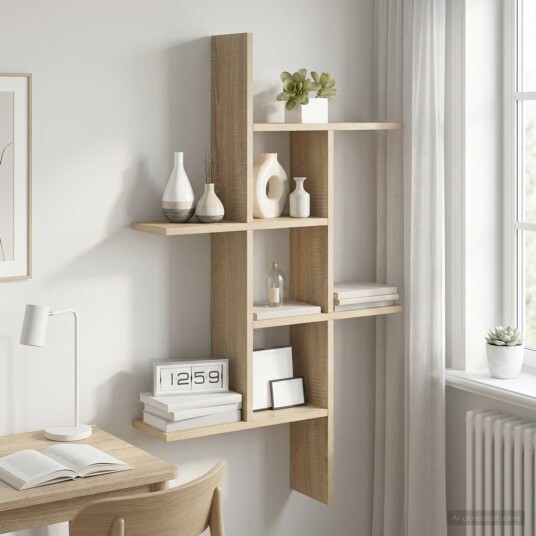 vidaXL Vegghylle Sonoma eik 61 x 15 x 102 cm Konstruert tre