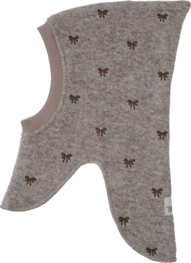 Huttelihut Balaclava Ull/Bomull 2 lags Camel Melert m. p Huttelihut 6 12 md Balaclava dobbel Beige Brun 62 80