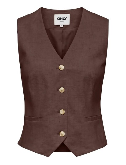 ONLY Onlsiesta S/L Linen Bl Vest Tlr Brown 36