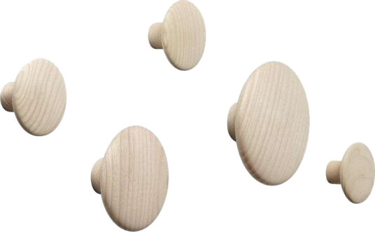 Muuto Dots klesknagger 5 stk eik Muuto Dots klesknagger 5 stk eik