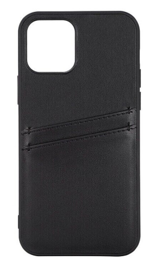 Buffalo PU Mobildeksel med 2 Kortlomme til iPhone 12/12 Pro - Sort