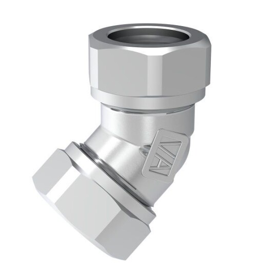 Vatette FG039050020 Vinkelkobling 15mm x 45° Krom