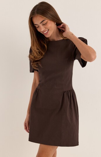 Bubbleroom Pinstripe Shaped Waist Short Dress