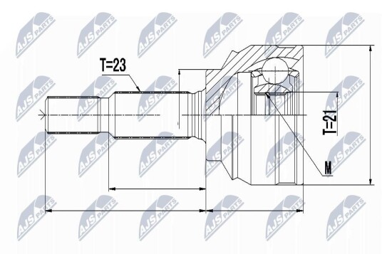 Nty Drivknute drivaksel NTY NPZ RE 052 Nty Drivknute drivaksel NTY NPZ RE 052