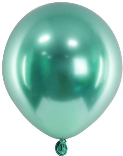 Partydeco 50 stk Glossy Mirror Grønne Ballonger 12 cm