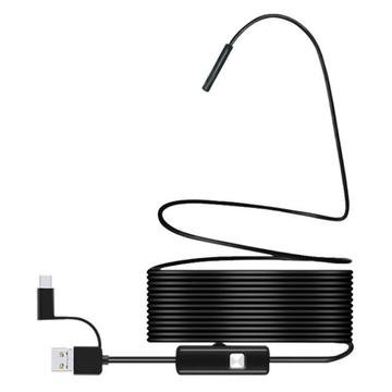 3 i 1 vanntett 7mm endoskopkamera for mobil 3.5m