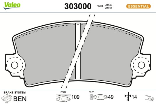 VALEO 303000 Bremseklosser