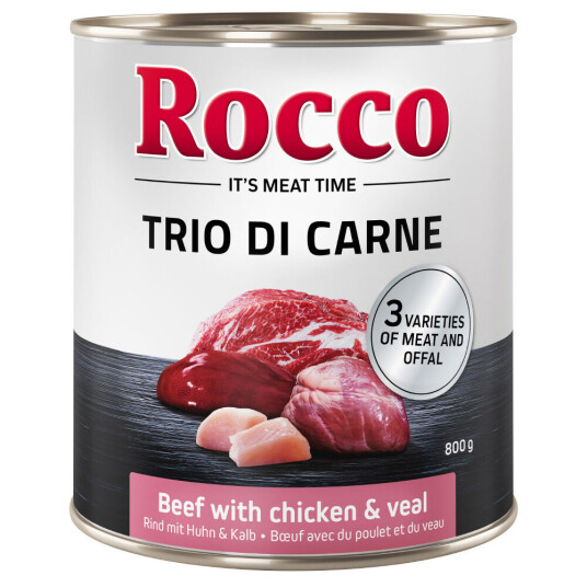 Rocco Classic Trio Di Carne 6 X 800 G Okse Kylling & Kalv