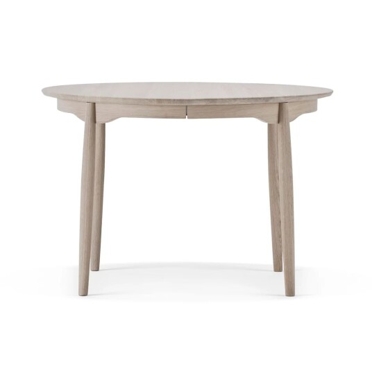 Stolab Carl spisebord fast plate Ø 115 cm Eik hvitoljet