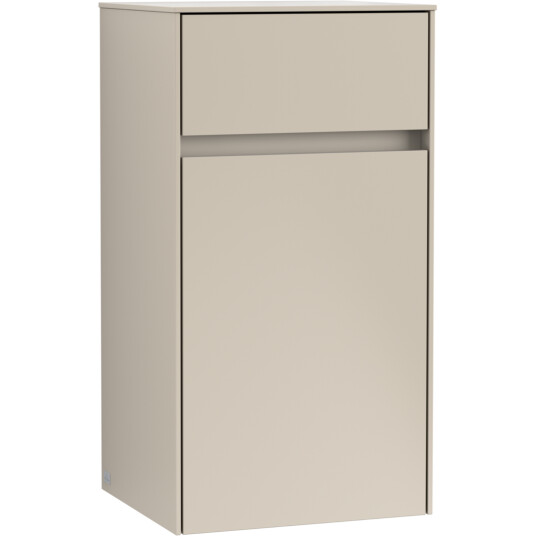 VILLEROY & BOCH COLLARO SIDESKAP 40 HØYRE M/1 DØR OG 1 SKUFF GRÅ HØYGLANS VILLEROY & BOCH COLLARO SIDESKAP 40 HØYRE M/1 DØR OG 1 SKUFF GRÅ HØYGLANS