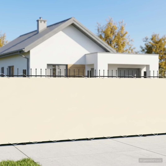 vidaXL Balkong privat skjerm 180 x 600 cm Stoff med PU belegg Krem