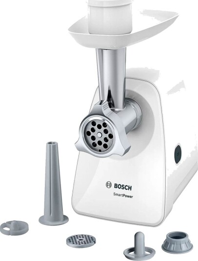 Bosch MFW2520W SmartPower Kjøttkvern med tilbehør - 1500W (3,8/8mm)