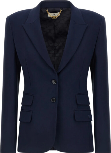 Elisabetta Franchi Dame Jakker Blå S, Elisabetta Franchi Dame Jakker Blå S,