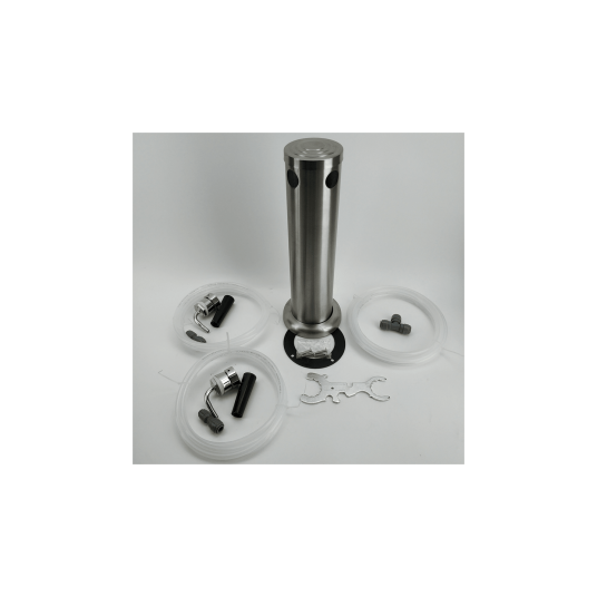 Double Tap Brushed Stainless Font Kit SS Duotight Short shank and Black handle