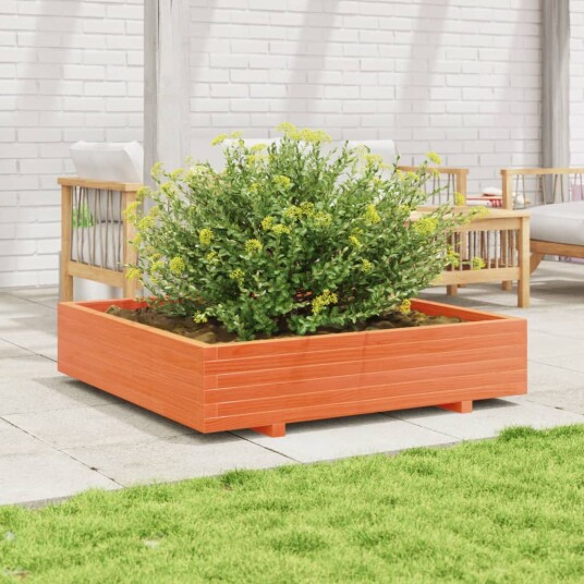 Plantekasse voksbrun 110x110x26,5 cm heltre furu
