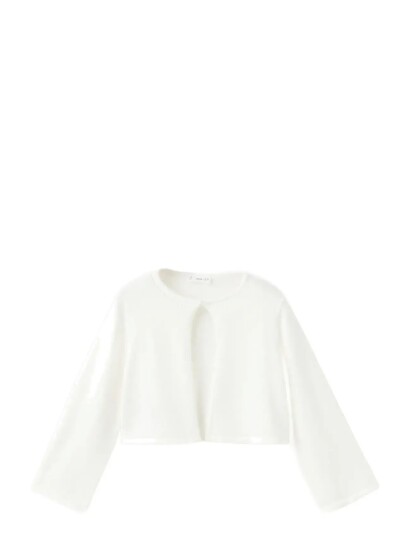 Mango Openwork Detail Knit Cardigan Cream 3 4