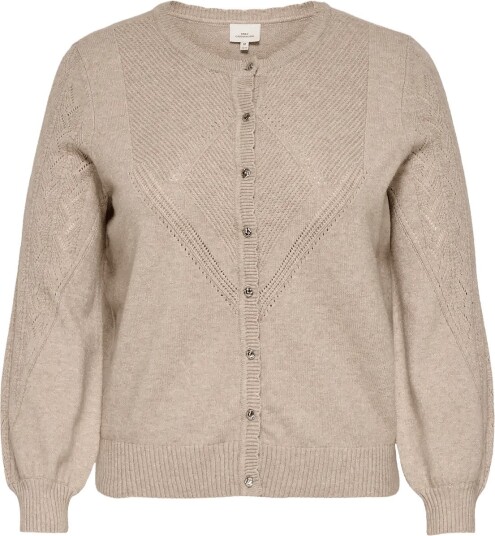 ONLY Carmakoma Carprincess Ls O Neck Cardi Noos Beige 50 52