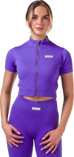Bumpro Perfect Wide Rib Zip Tee Purple Bell-flower - M