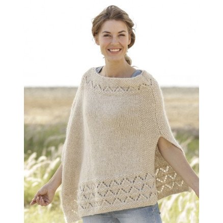 So Classy! by DROPS Design Poncho Strikkeoppskrift str S XXXL