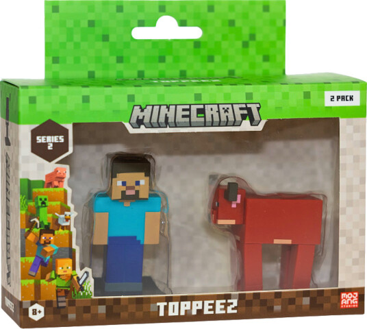 Minecraft Figur S2 Toppeez 2 stk 6 cm Steve og Cow 145450 Minecraft Figur S2 Toppeez 2 stk 6 cm Steve og Cow 145450