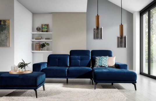 Hjørnesofa Eltap Torrense 265x175x98 cm Monolith 77 Blå Høyre