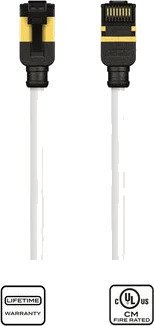 Kordz PRS CAT6A Patchkabel 1,5m Hvit Slim Profile CAT6A U/FTP. Hvit