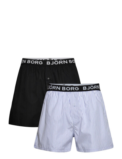 Björn Borg Cotton Stretch Logo Woven Boxer Shorts 2P - Multi/patterned - M